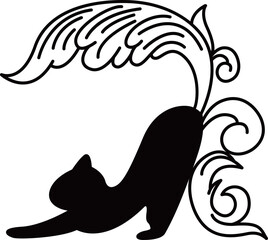 ネコのバロック風オーナメント