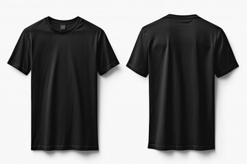 Black Tshirt Mockup Front and Back Isolated created with Generative AI