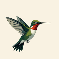 Fototapeta premium Fantasy world. Illustration of paradise hummingbird bird isolated on a light background. Abstract drawing. Vector illustration.