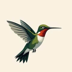 Obraz premium Fantasy world. Illustration of paradise hummingbird bird isolated on a light background. Abstract drawing. Raster version of a vector illustration.