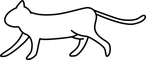 歩くネコのシルエット