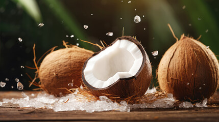 generated illustration of  World Coconut Day background on september 2nd