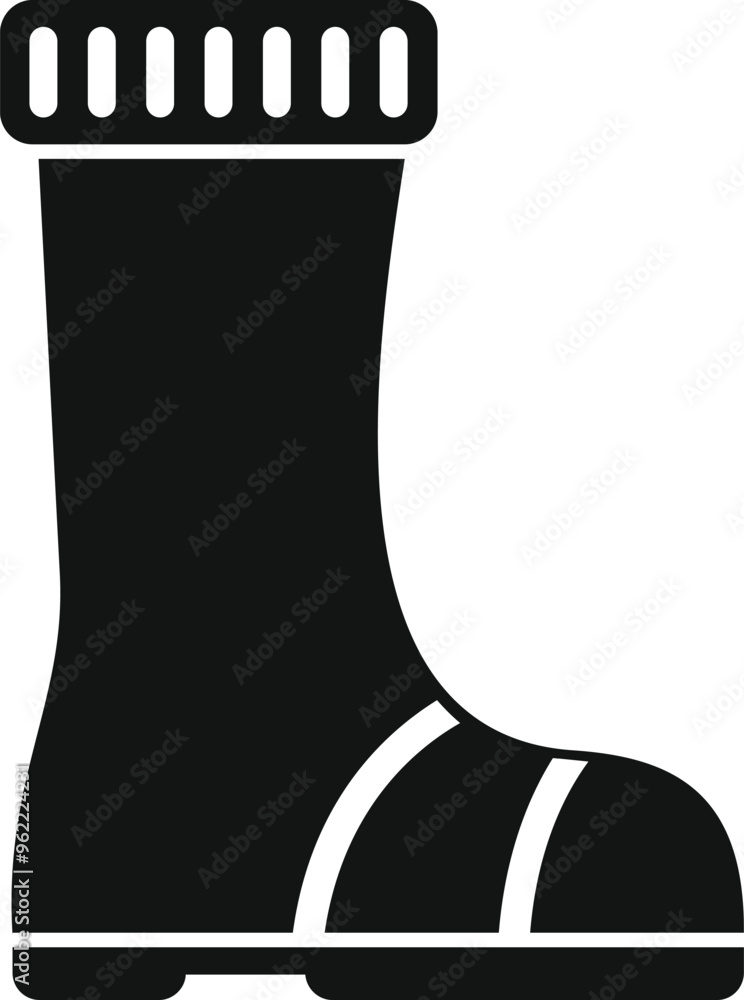 Poster simple vector icon of a waterproof boot, ideal for use in web design or infographics related to clot