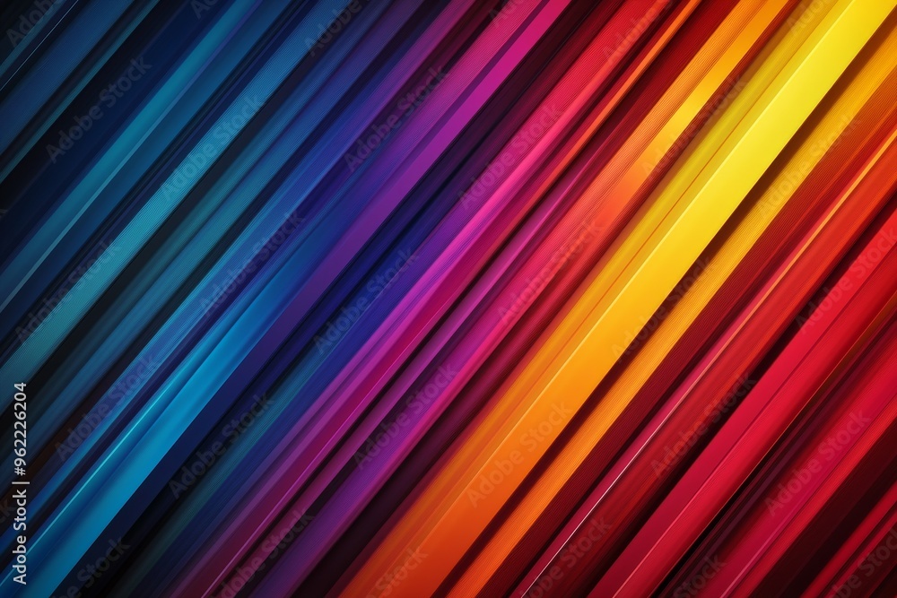 Poster a vibrant abstract background featuring diagonal lines in a spectrum of colors, evoking feelings of 
