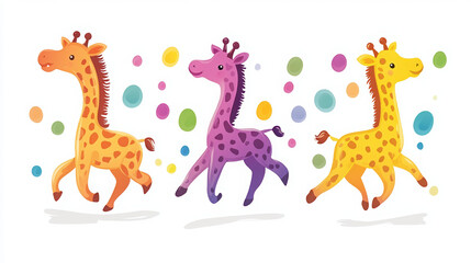 giraffe animal wildlife cartoon nature illustration baby giraffe cute animals running giraffes playful giraffes safari animals african wildlife adorable giraffes animal art 
