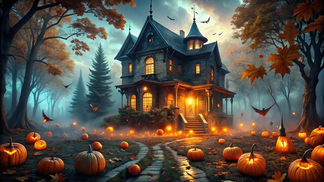 haunted house in the woods