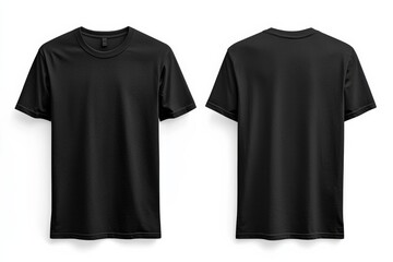 Black Tshirt Mockup Front and Back Isolated created with Generative AI
