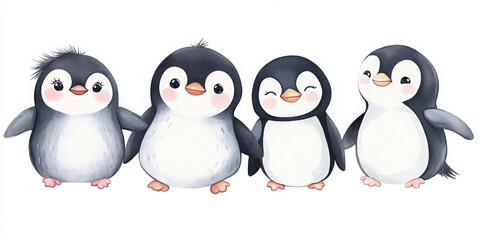 penguin cute animal wildlife bird baby penguin arctic animal cartoon penguin nature furry animal animal illustration playful penguins winter theme