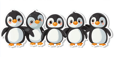 Fototapeta premium penguin cute penguin cartoon penguin animal illustration baby penguins illustrated animals adorable penguins playful penguins vector art penguin family character design 
