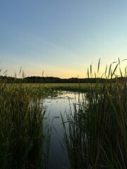 sun rise over the lake