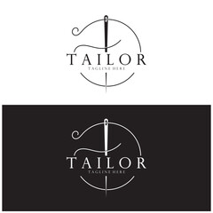 tailor logo icon illustration template combination of buttons for clothes, thread and sewing machine, for clothing product design, convection companies, fashion in vector form