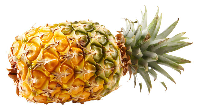 Juicy ripe pineapple with vibrant yellow skin tropical organic fruit