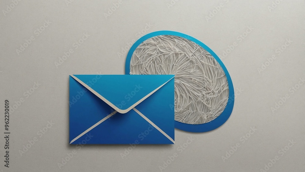 Poster speech bubble with mail, shown in a line icon.