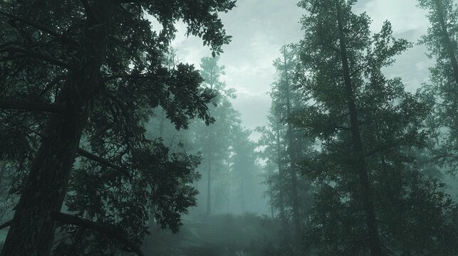 A dense woodland with numerous trees and a seating area beside a highway