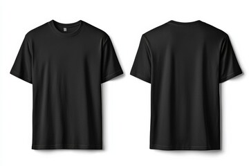 Fototapeta premium Black Tshirt Mockup Front and Back Isolated created with Generative AI