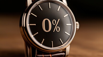 Closeup of a Watch Face with Zero Percent Display