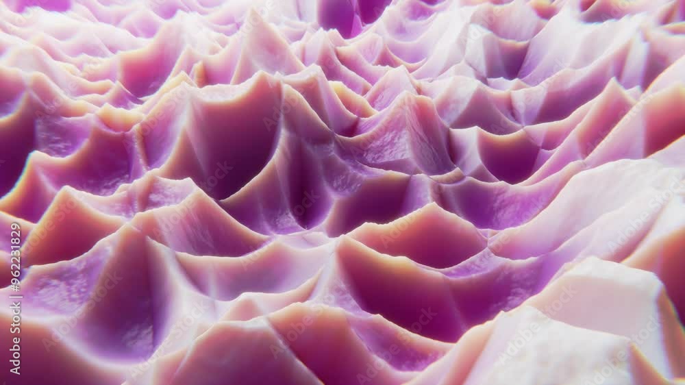 Poster 3d rendering of purple fluid wave pattern rendered in seamless loop
