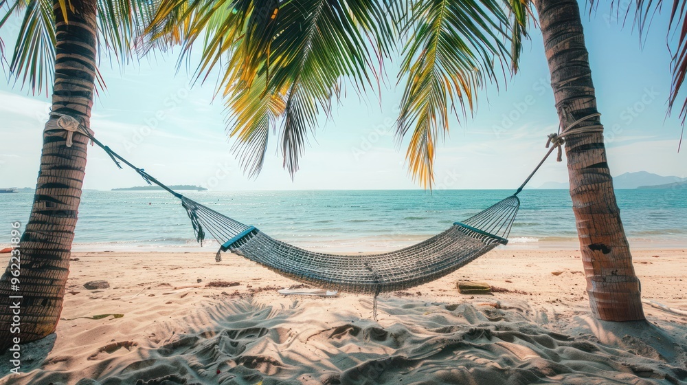 Poster Relaxing Hammock on a Tropical Beach