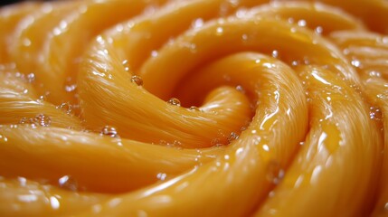 A mesmerizing swirl of golden liquid bubbles with joyful energy creating a vibrant scene