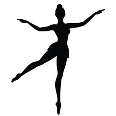 a slim female dance pose vector isolated on a white background