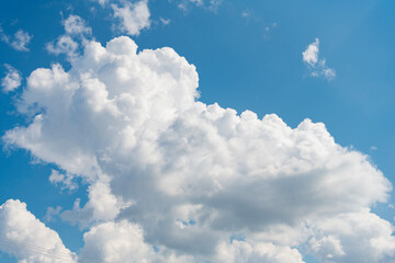 Beautiful view of blue sky with clouds at sunrise. Sky clouds background. Partly cloudy. Background cloud summer. Sky cloud clear with sunset. Natural sky