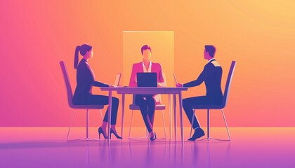 Fototapeta premium 3d Illustrations Of Human Resource Management And Hiring Concept, Job Interview, And Recruitment Agency.