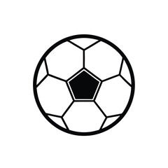 Fototapeta premium soccer ball icon vector silhouette, black color silhouette, isolated white background
