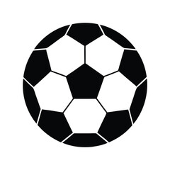 soccer ball icon  vector silhouette, black color silhouette, isolated white background