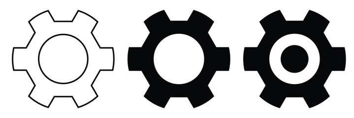 Gear and cog icon set. gear wheel vector icons on white background eps 10.