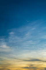 Obraz premium Panoramic beautiful sunset sky, Cloud in twilight - vertical background