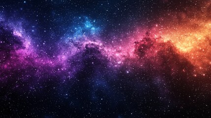 Fototapeta premium A grainy gradient background with deep space colors of black, navy, and violet, speckled with faint shimmering dots resembling interstellar dust.