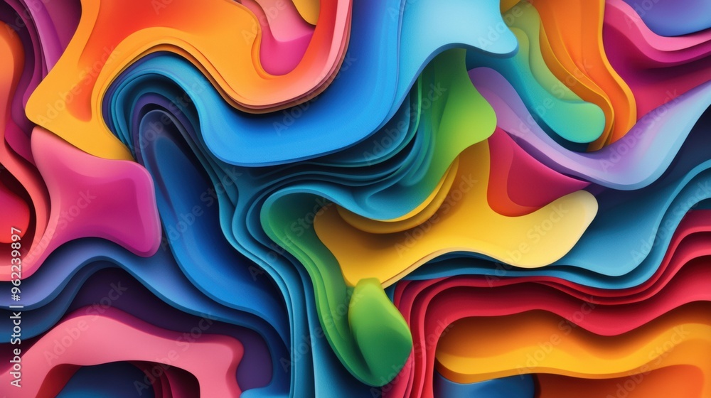 Poster a colorful abstract background with many different shapes and colors, ai