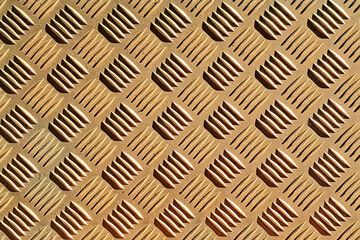 Metal grid walkway. Grunge steel mesh texture. Heavy iron backdrop pattern. Industrial grate design background. Anti slip metal matt texture. Rusty orange grunge steel.