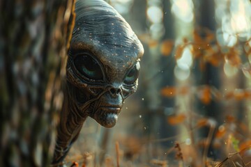 Very strange alien looking creature in the woods