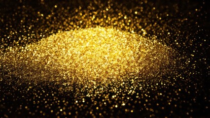 Luxurious and magnificent gold glittering sprinkles. With a dark and elegant background