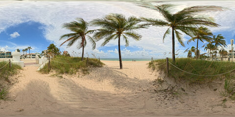 360 VR photo Fort Lauderdale Beach Florida, USA. spherical equirectangular stock image