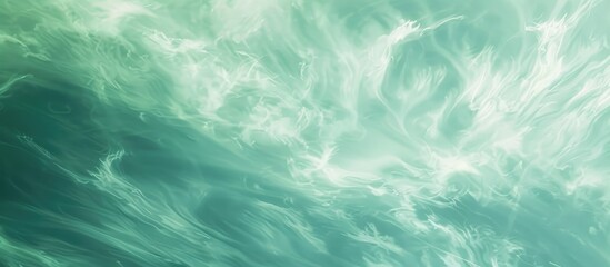 Obraz premium Green Sky With Cirrus White Clouds For Design Abstract Background Beautiful Sky