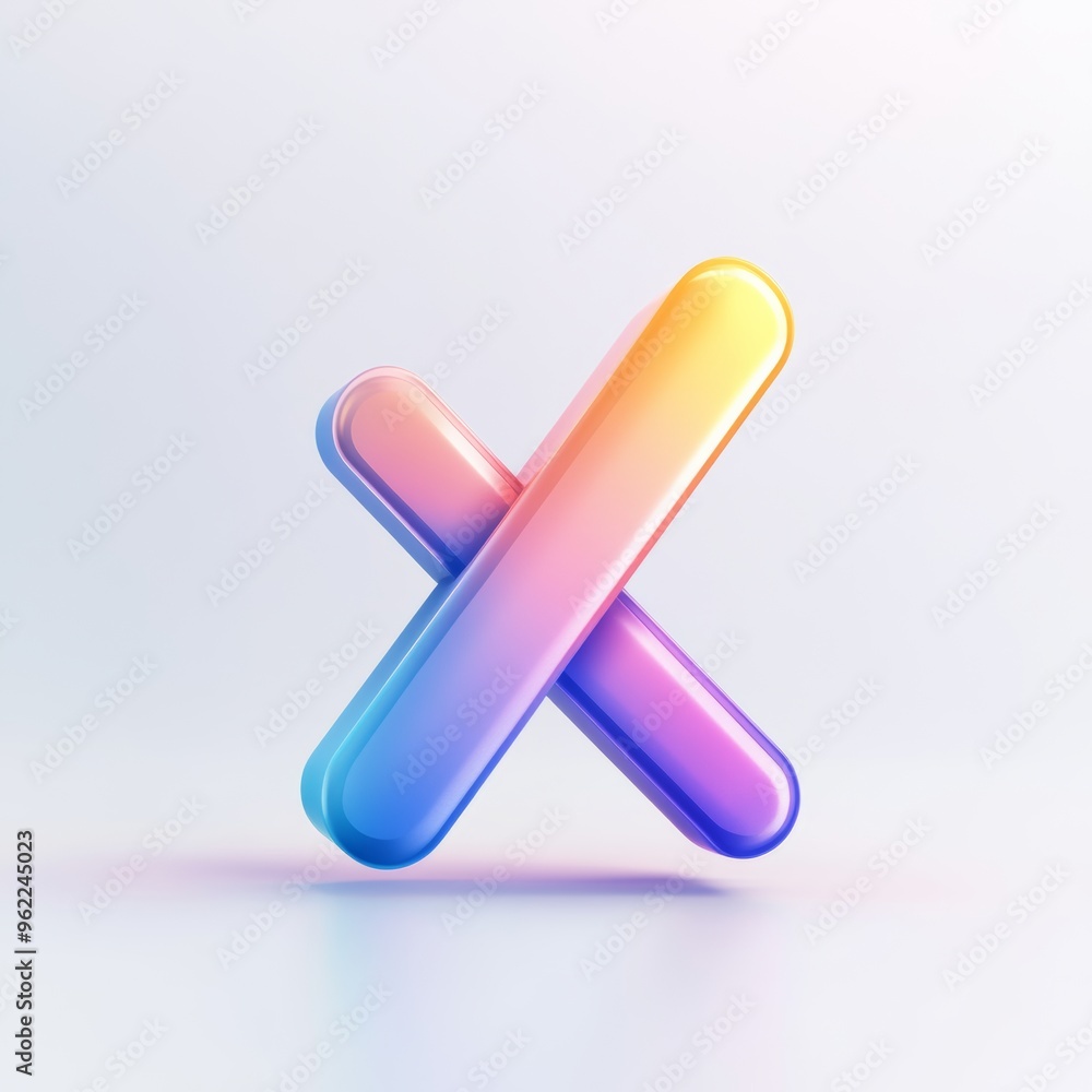 Poster a vibrant checkmark 3d icon with a colorful gradient, representing task completion and success in bu