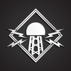 Obraz premium electric coil transformer 3d silver metal logo design
