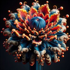 Naklejka premium alien flower on a dark background