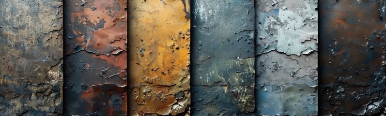 A close up of a bunch of rusty metal pipes on a wall
