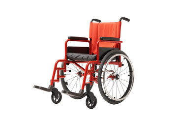 Fototapeta premium Wheelchair on transparent background. Png cut out image. Old age related topics. Disabled person. Disability related topic. Nursing home. Image for graphic designer. Image for flyers. 