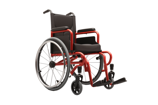 Wheelchair on transparent background. Png cut out image. Old age related topics. Disabled person. Disability related topic. Nursing home. Image for graphic designer. Image for flyers. 