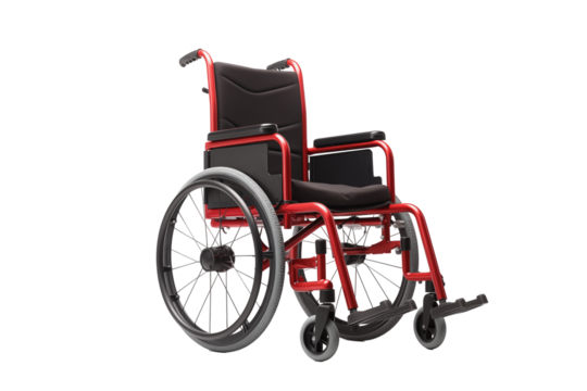 Wheelchair on transparent background. Png cut out image. Old age related topics. Disabled person. Disability related topic. Nursing home. Image for graphic designer. Image for flyers. 