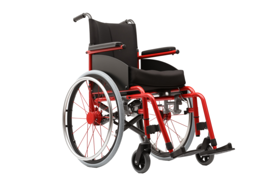 Wheelchair on transparent background. Png cut out image. Old age related topics. Disabled person. Disability related topic. Nursing home. Image for graphic designer. Image for flyers. 