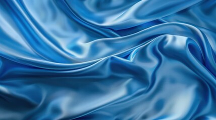 Fototapeta premium Abstract Blue Silk Fabric