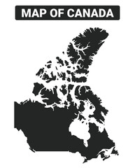 Simple Canada Black map flat vector illustration