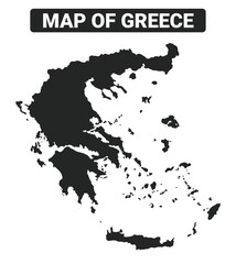 Obraz premium Simple Greece Black map flat vector illustration