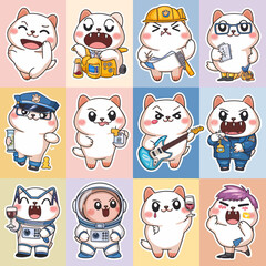 Fototapeta premium 2d vector illustration emoji emote for social media icon for fruits and animals cute character 