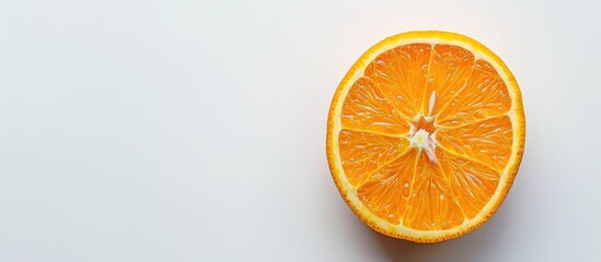 Half Of Fresh Orange Fruit Isolated On White Background
